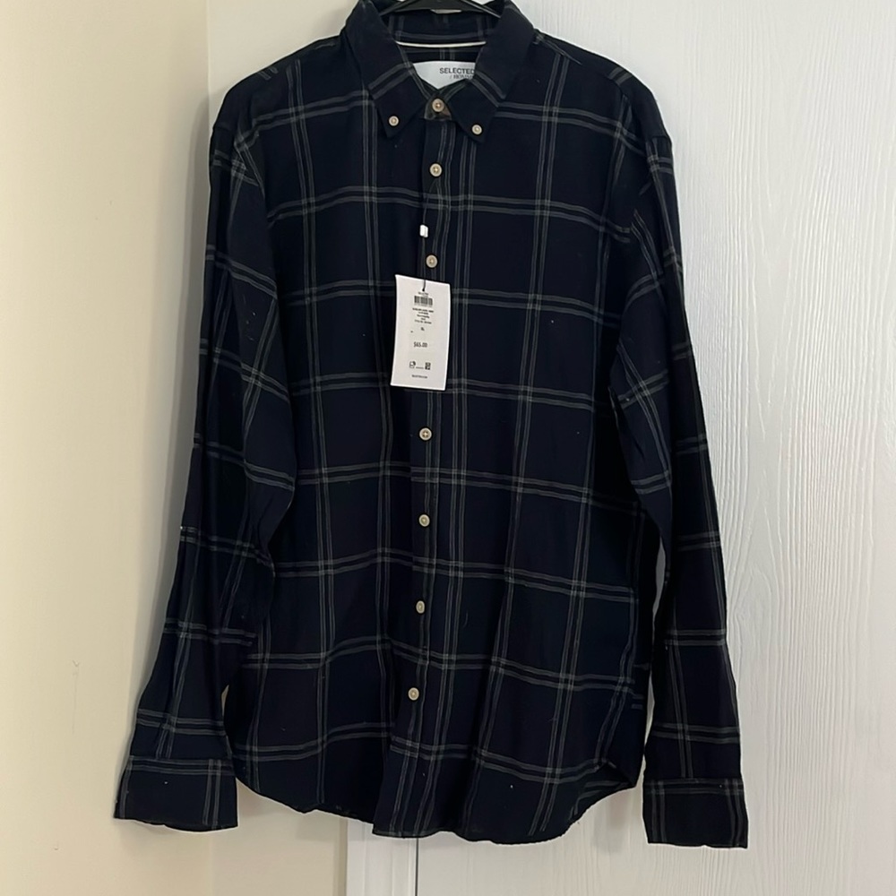 Blue button up flannel
